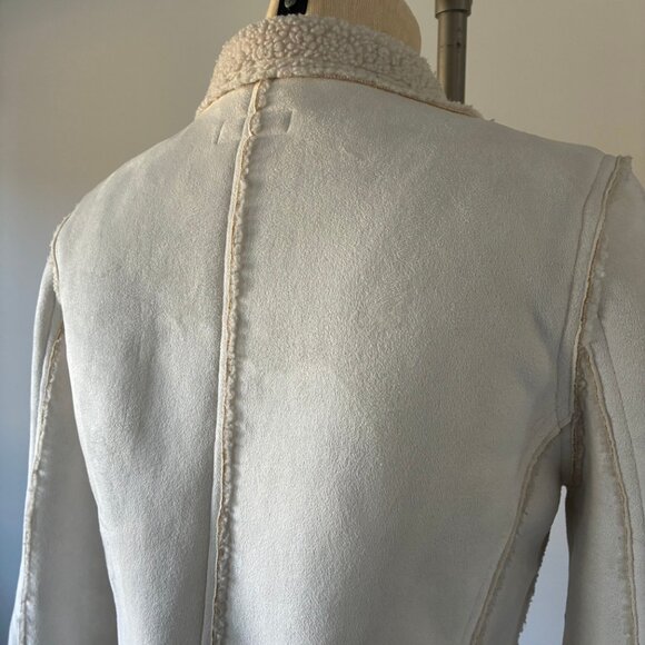 VTG Bebe Women's Suede Winter Jacket w/Sherpa Lining - Picture 9 of 16